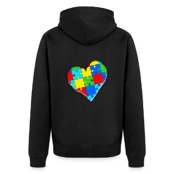 Autism Gift Autistic Asperger ADHD Autism - Unisex Premium Organic Zip Hoodie - black - Back - Nico (187cm)