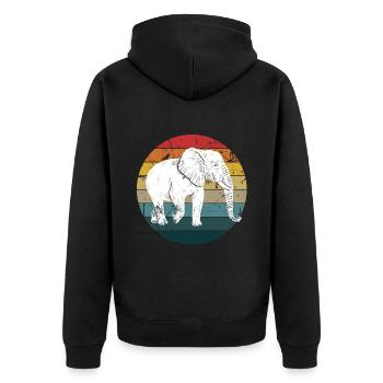 Éléphant - Veste à capuche bio Premium Unisexe - noir - Dos - Nico (187cm)