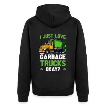 Garbage Man Gift Garbage Garbage Collection Waste Profession - Unisex Premium Organic Zip Hoodie - black - Back - Nico (187cm)
