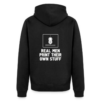 3d Printer - Unisex Premium Organic Zip Hoodie - black - Back - Nico (187cm)