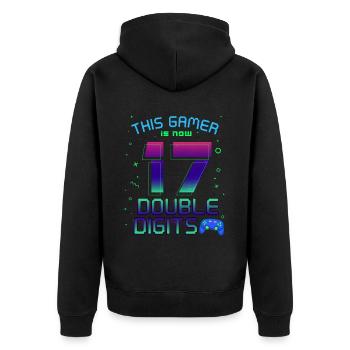 Ce joueur est maintenant 17 à deux chiffres 17. - Veste à capuche bio Premium Unisexe - noir - Dos - Nico (187cm)