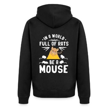 Souris - Veste à capuche bio Premium Unisexe - noir - Dos - Nico (187cm)