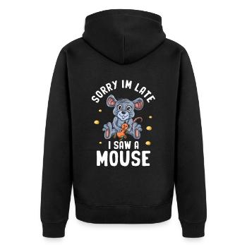 Souris Souris Cadeau Rat Rongeur Souris Souris Lousemaus - Veste à capuche bio Premium Unisexe - noir - Dos - Nico (187cm)
