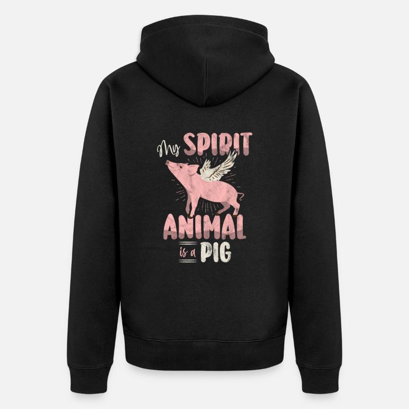 Cochon - Veste à capuche bio Premium Unisexe - noir