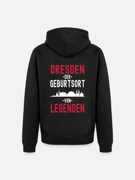 Dresden - Unisex Premium Bio Zip Hoodie - Schwarz