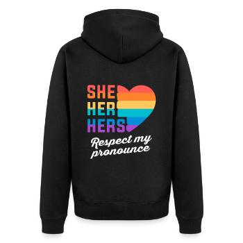 Trans Transgenre Transsexuel Cadeau Queer - Veste à capuche bio Premium Unisexe - noir - Dos - Nico (187cm)