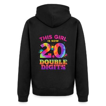 Dieses Mädchen Ist Jetzt 20 Zweistellig 20. - Unisex Premium Bio Zip Hoodie - Schwarz - Hinten - Nico (187cm)
