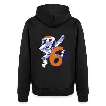 6th Birthday Astronaut 6 Years Space Galaxy - Unisex Premium Organic Zip Hoodie - black - Back - Nico (187cm)