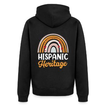 Conception du patrimoine hispanique pour les Américains hispaniques - Veste à capuche bio Premium Unisexe - noir - Dos - Nico (187cm)