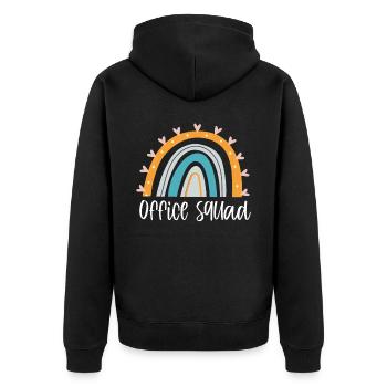 Office Squad Design Für Verwaltungsassistenten - Unisex Premium Bio Zip Hoodie - Schwarz - Hinten - Nico (187cm)