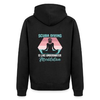 Scuba Diver Design Instructor Snorkeling - Unisex Premium Organic Zip Hoodie - black - Back - Nico (187cm)