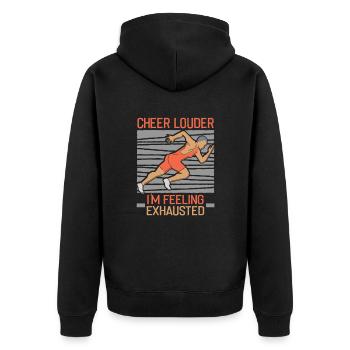 Running Marathon Runner Running - Unisex Premium Organic Zip Hoodie - black - Back - Nico (187cm)