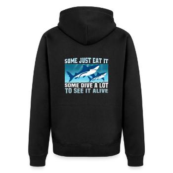 Sporttaucher Design Tauchlehrer Schnorcheln - Unisex Premium Bio Zip Hoodie - Schwarz - Hinten - Nico (187cm)
