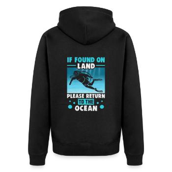Sporttaucher Design Tauchlehrer Schnorcheln - Unisex Premium Bio Zip Hoodie - Schwarz - Hinten - Nico (187cm)