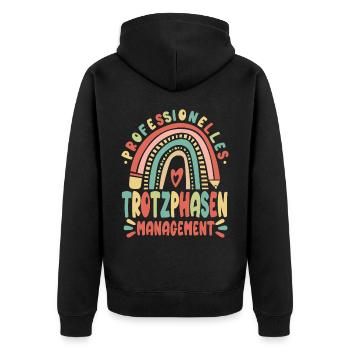 Erzieherin Kindergärtnerin - Unisex Premium Bio Zip Hoodie - Schwarz - Hinten - Nico (187cm)