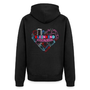 Erzieherin Kindergärtnerin - Unisex Premium Bio Zip Hoodie - Schwarz - Hinten - Nico (187cm)