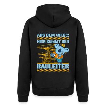 Bauherr Häuslebauer Hausbau Bauleiter - Unisex Premium Bio Zip Hoodie - Schwarz - Hinten - Nico (187cm)