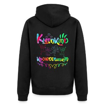 Erzieherin Kindergarten Kindergärtnerin - Unisex Premium Bio Zip Hoodie - Schwarz - Hinten - Nico (187cm)
