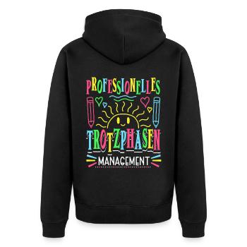 Erzieherin Lustig Kindergärtnerin - Unisex Premium Bio Zip Hoodie - Schwarz - Hinten - Nico (187cm)
