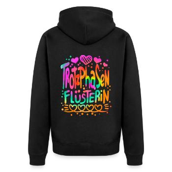 Erzieherin Lustig Kindergärtnerin - Unisex Premium Bio Zip Hoodie - Schwarz - Hinten - Nico (187cm)