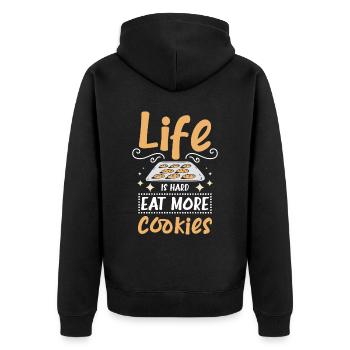 Cupcake Design für Konditor | Cupcake Dealer - Unisex Premium Bio Zip Hoodie - Schwarz - Hinten - Nico (187cm)