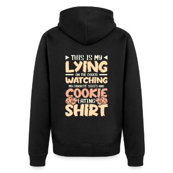 Cupcake design for pastry chef | Cupcake Dealer - Unisex Premium Organic Zip Hoodie - black - Back - Nico (187cm)