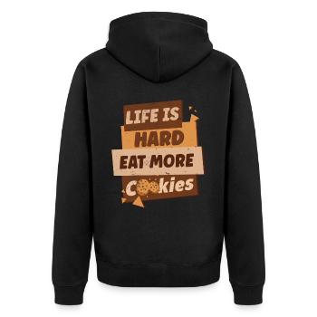 Cupcake design for pastry chef | Cupcake Dealer - Unisex Premium Organic Zip Hoodie - black - Back - Nico (187cm)