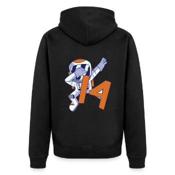 14th Birthday Astronaut 14 Years Space Galaxy - Unisex Premium Organic Zip Hoodie - black - Back - Nico (187cm)