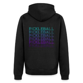 Pickleball Player Coach Team Coach Retro - Unisex Premium Organic Zip Hoodie - black - Back - Nico (187cm)