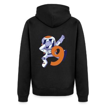 9th Birthday Astronaut 9 Years Space Galaxy - Unisex Premium Organic Zip Hoodie - black - Back - Nico (187cm)