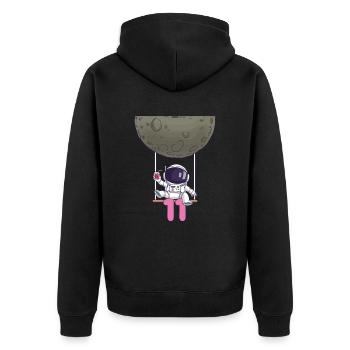 11. Geburtstag Astronaut 11 Jahre Weltraumgalaxie - Unisex Premium Bio Zip Hoodie - Schwarz - Hinten - Nico (187cm)