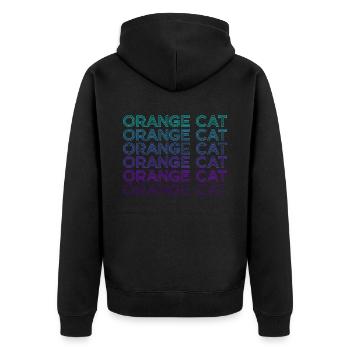 Orange Cat Tabby Cat Rétro - Veste à capuche bio Premium Unisexe - noir - Dos - Nico (187cm)