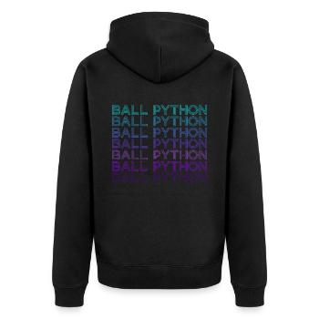 Ball Python Snake Retro - Unisex Premium Organic Zip Hoodie - black - Back - Nico (187cm)