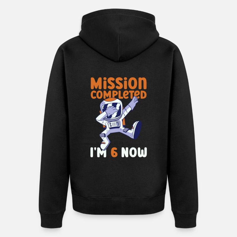 6ème anniversaire astronaute 6 ans - Veste à capuche bio Premium Unisexe - noir