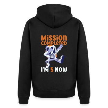 5th birthday astronaut 5 years - Unisex Premium Organic Zip Hoodie - black - Back - Nico (187cm)