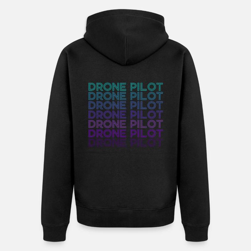 Drone Pilote Quadcopter RC Rétro - Veste à capuche bio Premium Unisexe - noir