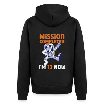 13th birthday astronaut 13 years - Unisex Premium Organic Zip Hoodie - black - Back - Nico (187cm)