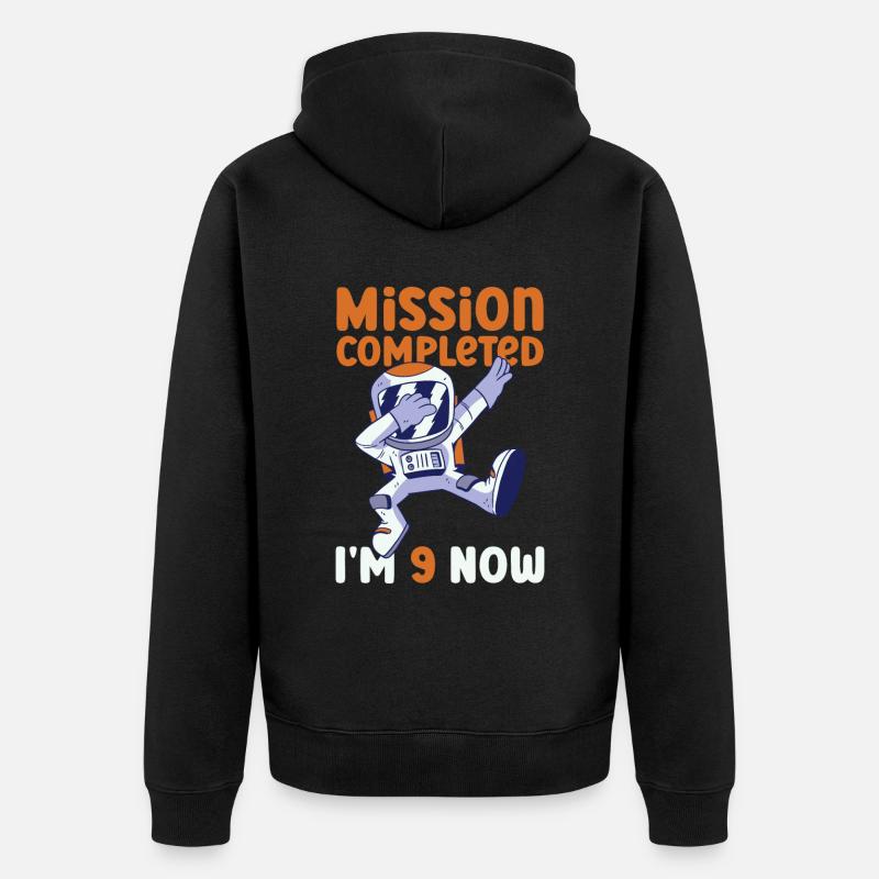 9ème anniversaire astronaute 9 ans - Veste à capuche bio Premium Unisexe - noir