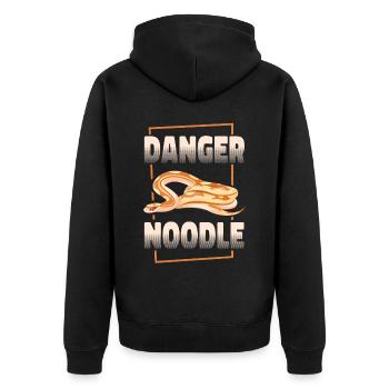 Snake Serpent Danger Noodle - Unisex Premium Bio Zip Hoodie - Schwarz - Hinten - Nico (187cm)
