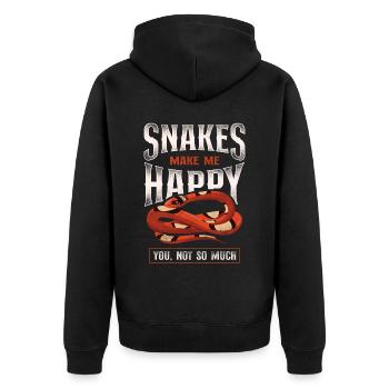 Snake Serpent Vintage Snakes Make - Unisex Premium Bio Zip Hoodie - Schwarz - Hinten - Nico (187cm)