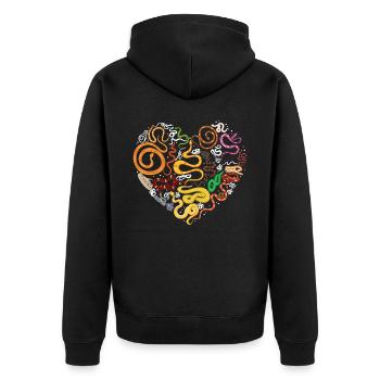 Snake Serpent Heart - Unisex Premium Organic Zip Hoodie - black - Back - Nico (187cm)