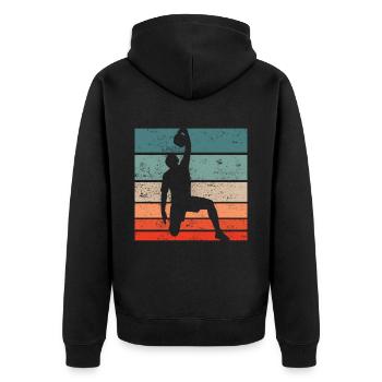 Weightlifting Weight Training Sport Fitness Trainer - Unisex Premium Organic Zip Hoodie - black - Back - Nico (187cm)