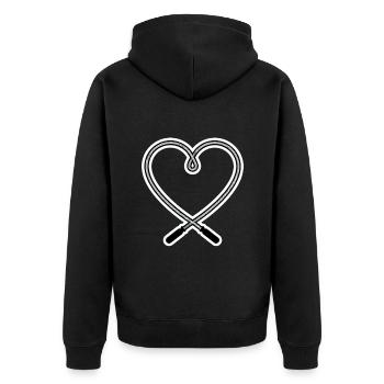 Weightlifting Weight Training Sport Fitness Heart - Unisex Premium Organic Zip Hoodie - black - Back - Nico (187cm)