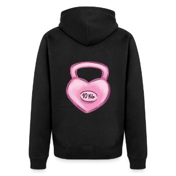 Weightlifting Weight Training Sport Fitness Trainer - Unisex Premium Organic Zip Hoodie - black - Back - Nico (187cm)
