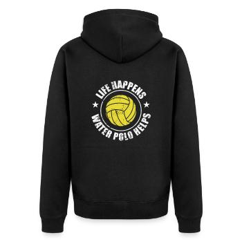 La vie arrive Water Polo aide Wasserball - Veste à capuche bio Premium Unisexe - noir - Dos - Nico (187cm)