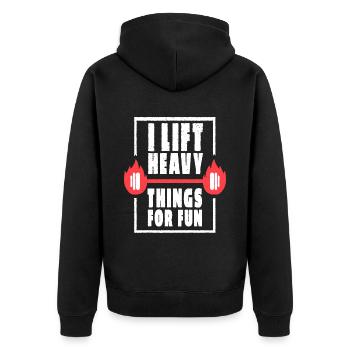 Gym Thérapeute Fitness Entraîneur personnel - Veste à capuche bio Premium Unisexe - noir - Dos - Nico (187cm)