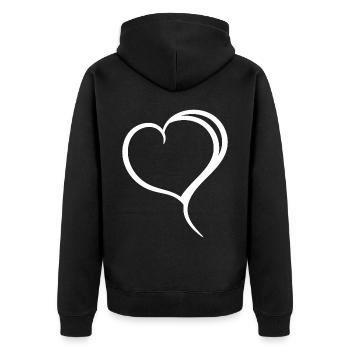 Cœur Blanc Simple - Veste à capuche bio Premium Unisexe - noir - Dos - Nico (187cm)