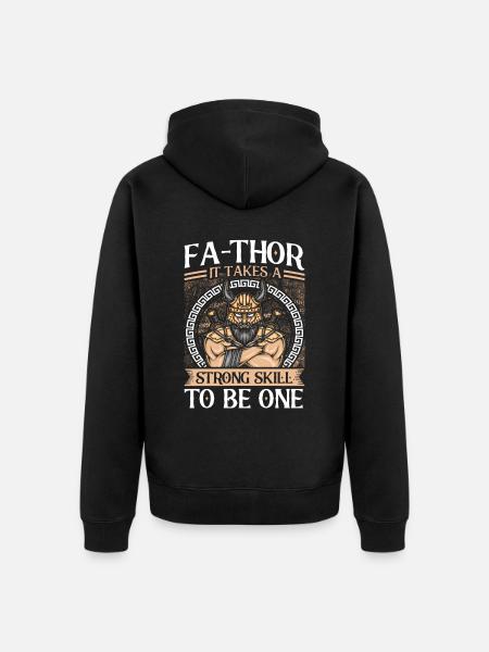 Fa-Thor Father Papa Dad - Unisex Premium Organic Zip Hoodie - black