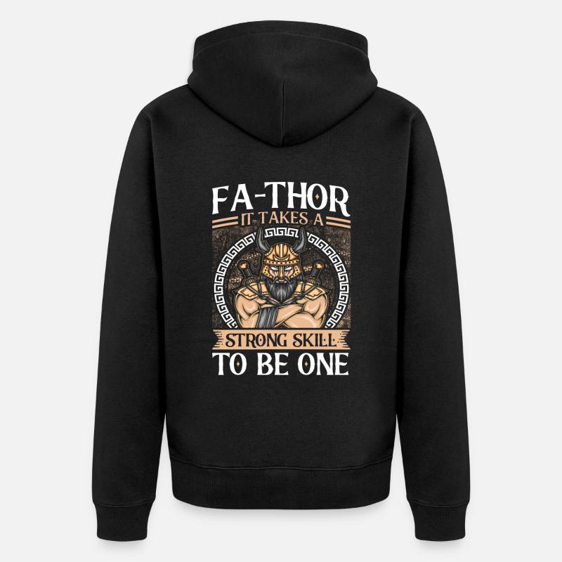 Fa-Thor Père Papa Papa - Veste à capuche bio Premium Unisexe - noir