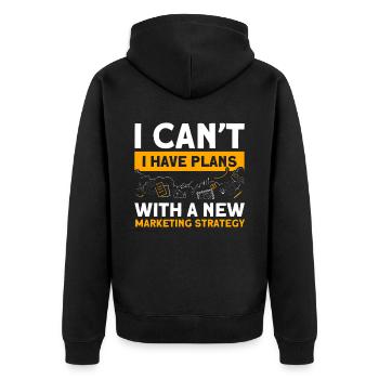 Strategie Marketing Manager Digitales Marketing - Unisex Premium Bio Zip Hoodie - Schwarz - Hinten - Nico (187cm)